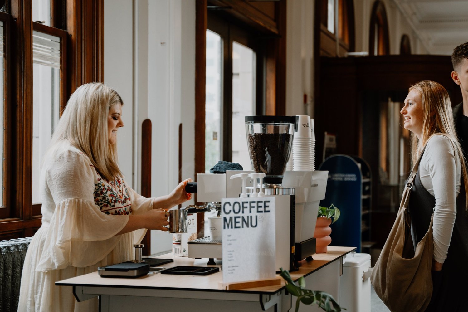 Common Ground Coffee cart and catering setup